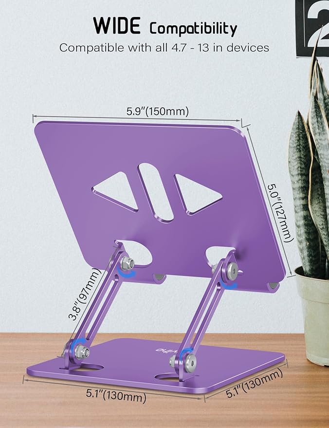 Tablet Stand Holder for Desk, Adjustable Desktop Tablet Holder, Foldable - Image 5