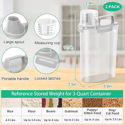 TBMax Rice Container 2 Pack 5 Lbs, Small Pet Dog Cat Food Container Dispenser - Image 2