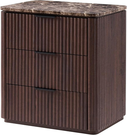 Fluted Nightstand Set of 2, Engineered Wood Bedside Table - Image 9