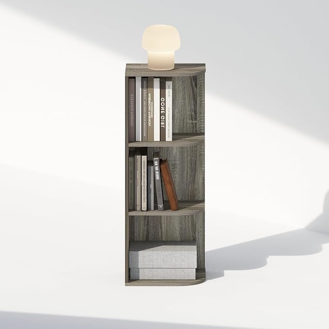 Furinno Reed Corner Shelf, 3-Tier Corner Bookshelf, Book Shelf, Corner Shelves - Image 4