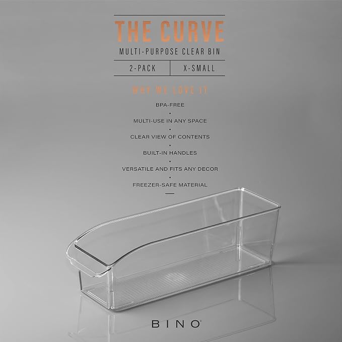 BINO | Plastic Storage Bins, Small | THE CURVE COLLECTION | Multi-Use Organizer - Image 2
