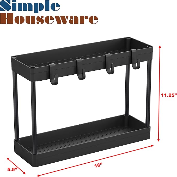 Simple Houseware 2-Tier Under Sink Organizer Storage Tray - Image 6