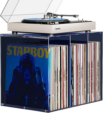 Bikoney Vinyl Record Storage, Stackable Cube Acrylic Vinyl Record Holder by Bikoney