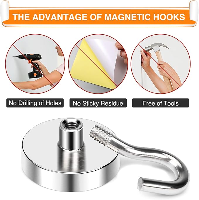 MIKEDE Magnetic Hooks Heavy Duty, 50 Lbs Magnet - Image 4