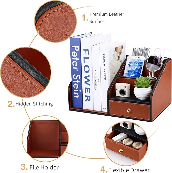 GORESE PU Leather Desk Organizer - Image 6