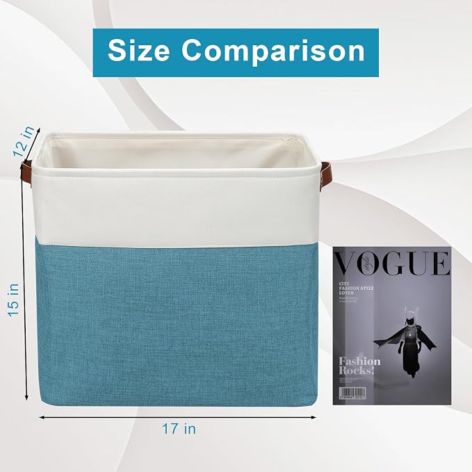 Large Fabric Storage Baskets | 50L Storage Bins, Decorative Linen Closet Baskets - Image 3
