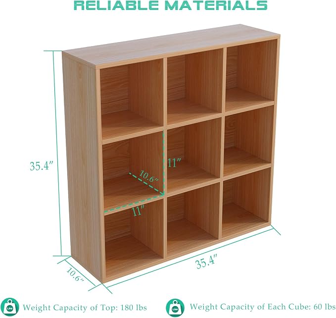 9-Cube Storage Shelf Bookcase - Image 2