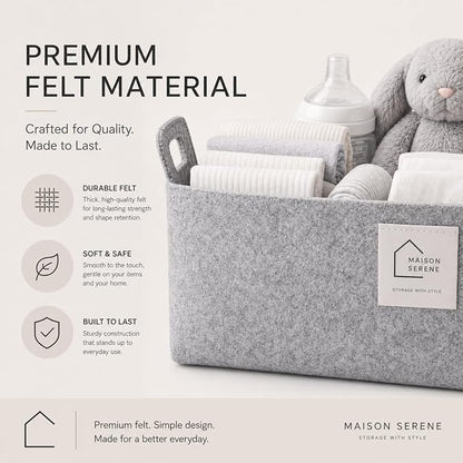 Collapsible Felt BLACK Storage Basket - Image 4