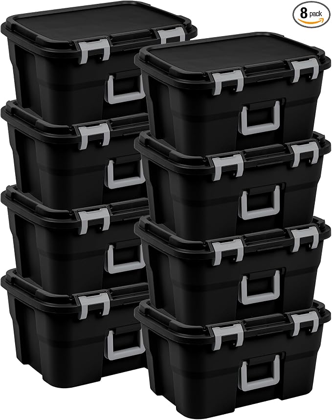 Sterilite 8 Pack Footlocker, 14 Gallon Plastic Storage Container by Sterilite