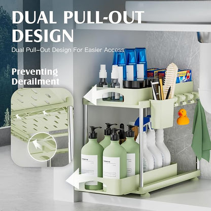 VERIFOST Under Sink Organizer, 2 Pack Under Kitchen Bathroom Cabinet Organizer - Image 3