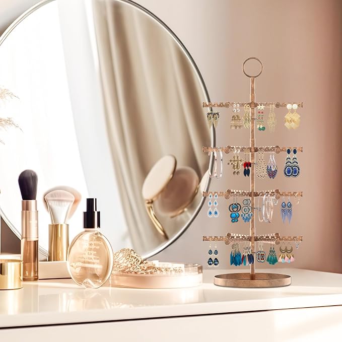 MODOWEY Rotating Earring Holder Organizer Tree Adjustable Display - Image 4