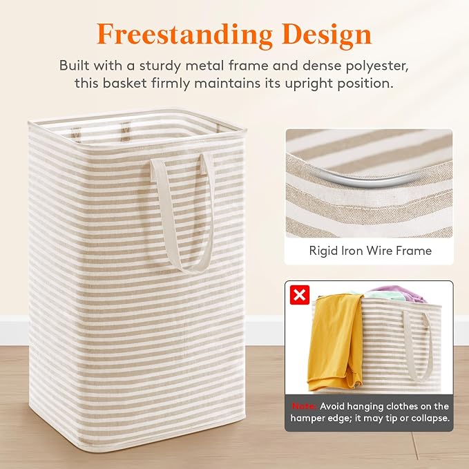 Lifewit 75L Large Collapsible Laundry Hamper, Tall Foldable Dirty Clothes - Image 5