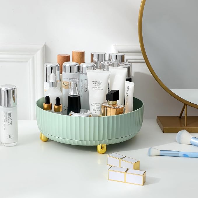 Anyoifax Makeup Perfume Organizer Tray 360 Degree Rotating Lazy Susan Skincare - Image 2
