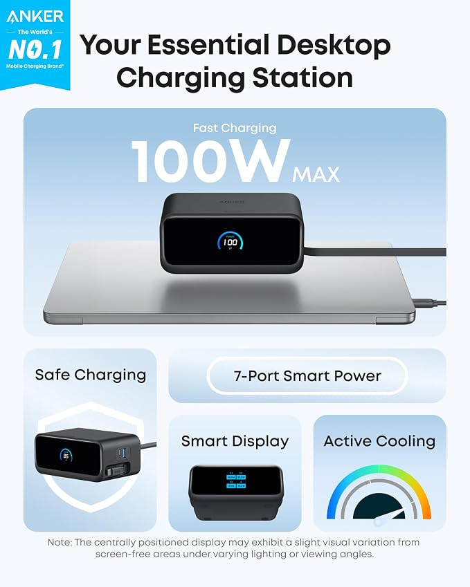 Anker Nano Charging Station, 100W 7-in-1 Power Strip, Retractable Charger | - Image 2