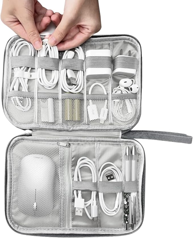 Lcsmaokin Electronics Organizer Travel Case, Electronic Accessories Storage Bag - Image 3