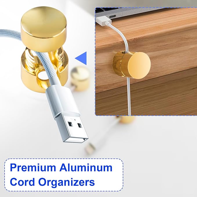 3 Sets Charger Holders for Cords, Adhesive Metal Cord Clips, Cable Management - Image 5