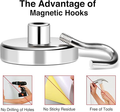 MIKEDE Magnetic Hooks Heavy Duty, 170LB+ Strong Neodymium Magnets - Image 5