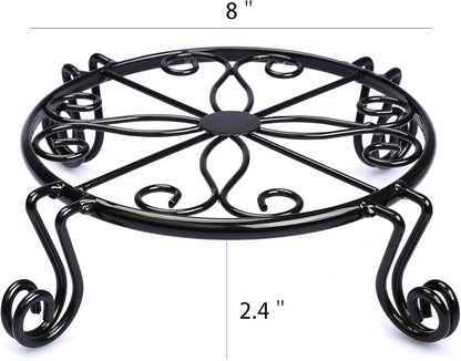 Black Plant Stand for Flower Pot Heavy Duty Potted Holder Indoor Outdoor Metal - Image 2