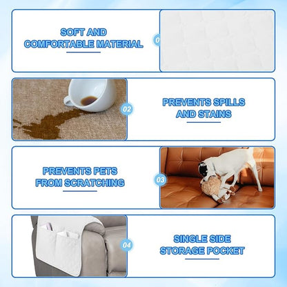 uxcell 2 PCS Armrest Covers, Couch Arm Cover Furniture Protect Slide Recliner - Image 3