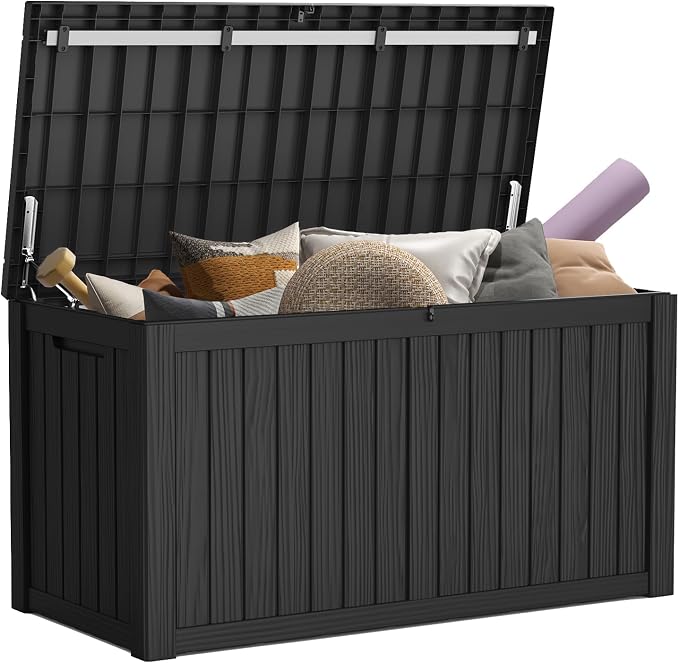 Mars Villa 150 Gallon Outdoor Storage Box Waterproof, Large Resin Deck Box by MarsVilla