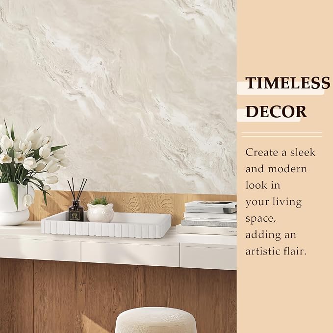 Concrete Decorative Tray for Coffee Table Decor, Rectangular Modern Decorative - Image 3