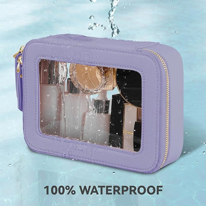 Prite Clear Makeup Bag Cosmetic Organizer Case Waterproof Travel Toiletry Bag - Image 4