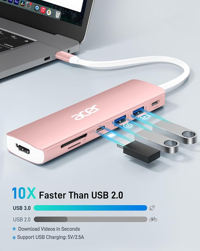 Acer USB C Hub, 7 in 1 USB-C to HDMI Multi-Port Adapter, 2 USBA 3.1 GEN1 and - Image 4