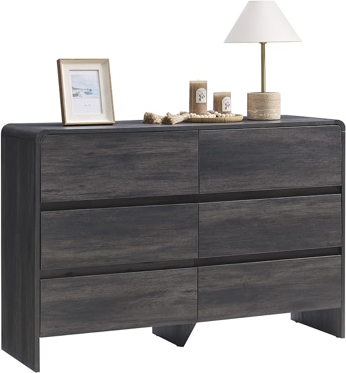 AMERLIFE 6 Drawer Dresser for Bedroom, Anti-Tip Kit, Wood Cabinet Organizer for by AMERLIFE