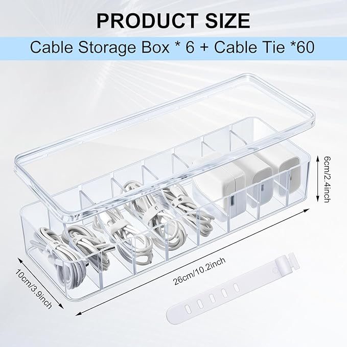 Tatuo 6 Pcs Cable Organizer Box - Image 2