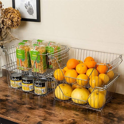 Stackable Wire Metal Baskets Storage Bins Fruit Vegetable Organization Pantry - Image 5