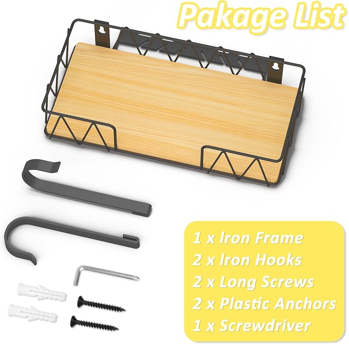 Ironing Board Hanger with Removable Hooks, Ironing Board Holder Wall Mounted - Image 6