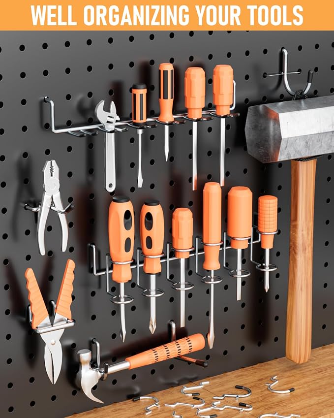 INCLY 1/4" Pegboard Hooks Set for Hanging - Image 6