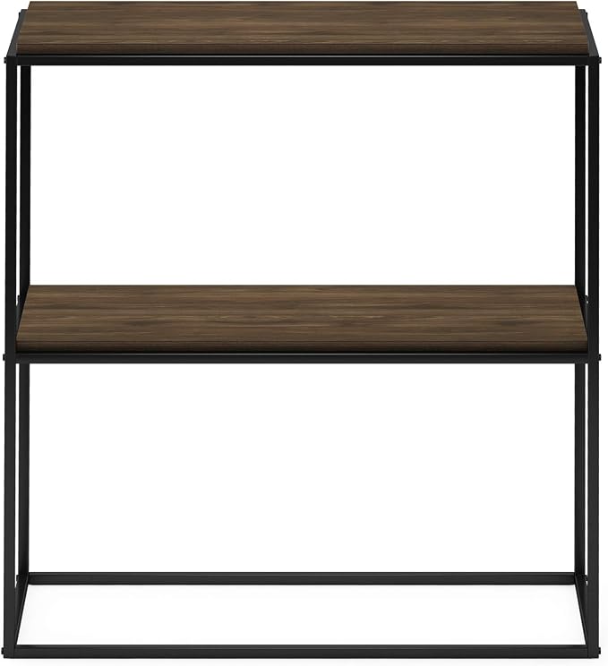 Furinno Moretti Modern Wide Stackable Metal Shelf, Columbia Walnut - Image 6