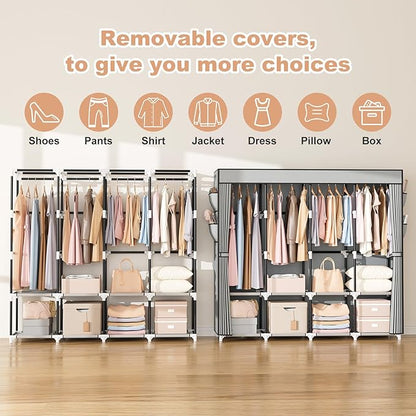 VTRIN Portable Closet for Hanging Clothes 67 Inch Wide Large Capacity Portable - Image 5