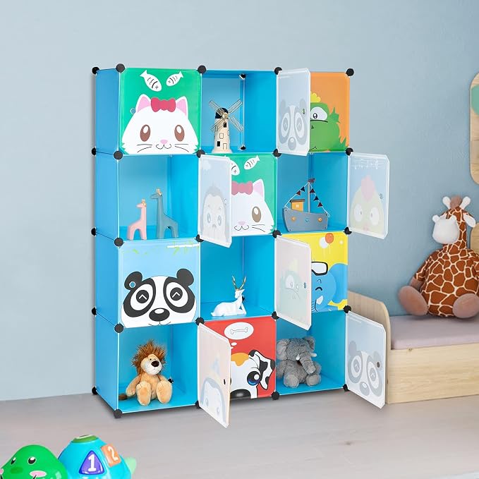 Cubes Storage Organizer, 12-Cube Plastic DIY Cabinet Clothes Wardrobe Closet - Image 6