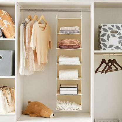 MAX Houser 6 Tier Shelf Hanging Closet Organizer, Cloth Hanging Shelf - Image 5