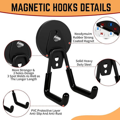4 Pack Strong Magnet Hooks Heavy Duty, Rubber Coated No Damage Hook - Image 3