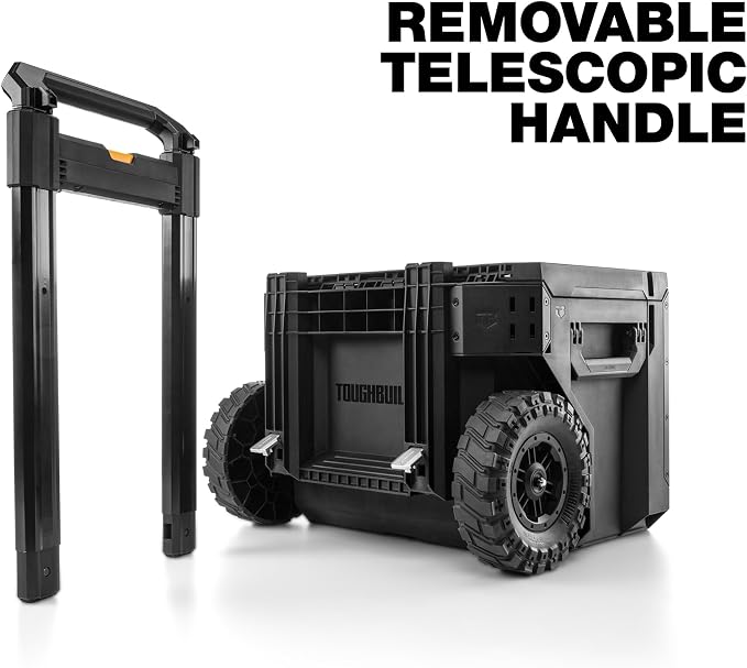 ToughBuilt Portable 2-in-1 Rolling Tool Box, Wheels & Stackable Design - Image 7