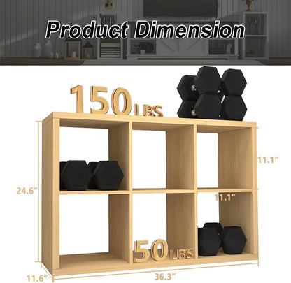 CTESNE【2026 Wooden Thick Frame 6 Cube Storage Organizer Shelf - Image 3