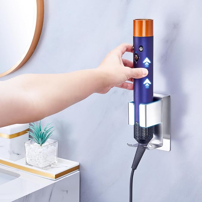 Hair Straightener Holder Wall Mounted Blow Dryer Holder, Blow Dryer and Curling - Image 7