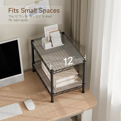 Golpart Small 2 Tier Shelves Storage Wire Shelving Unit Metal Shelf Gasket | 2 - Image 6