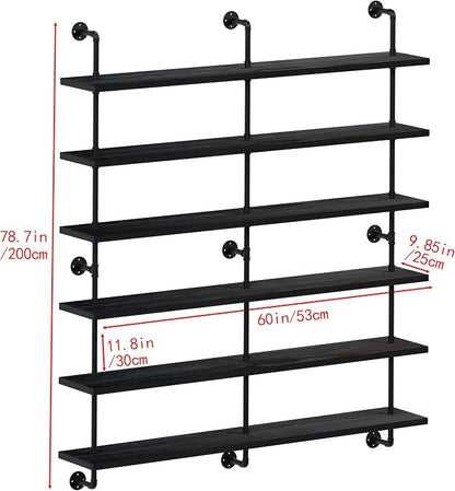 HDDFER Floating Shelves for Wall Living Room Shelves Bookshelf Industrial Pipe - Image 2