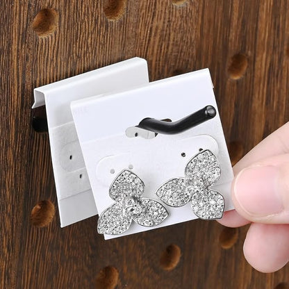 MOOCA 100 pieces of 1.5 x 1.5 inches Plain White Hanging Earring Cards Holder - Image 5