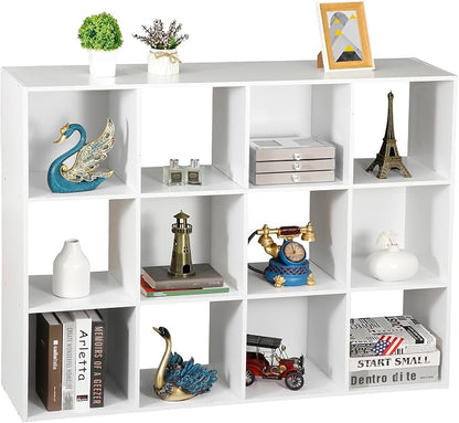 SUPER DEAL 12-Compartment Open Shelf Bookcase, 47 inch Wide Cube Storage by Superdeal