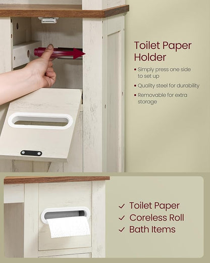 VASAGLE Over the Toilet Storage Cabinet, Adjustable Shelves, Space-Saving | - Image 6