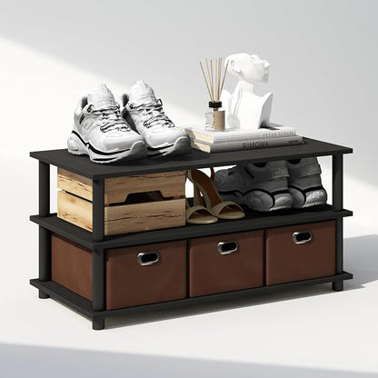 Furinno Turn-N-Tube Shoe Rack, 3-Tier Compact Shoe Organizer, Toolless Shoe - Image 4