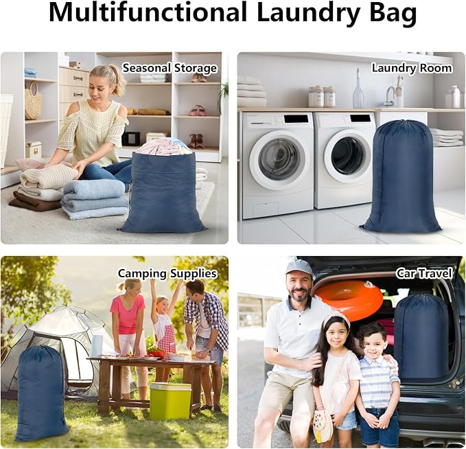 OTraki 28x45 Inch Laundry Bag 2PCS Heavy Duty Laundry Dirty Clothe Travel Wash - Image 6