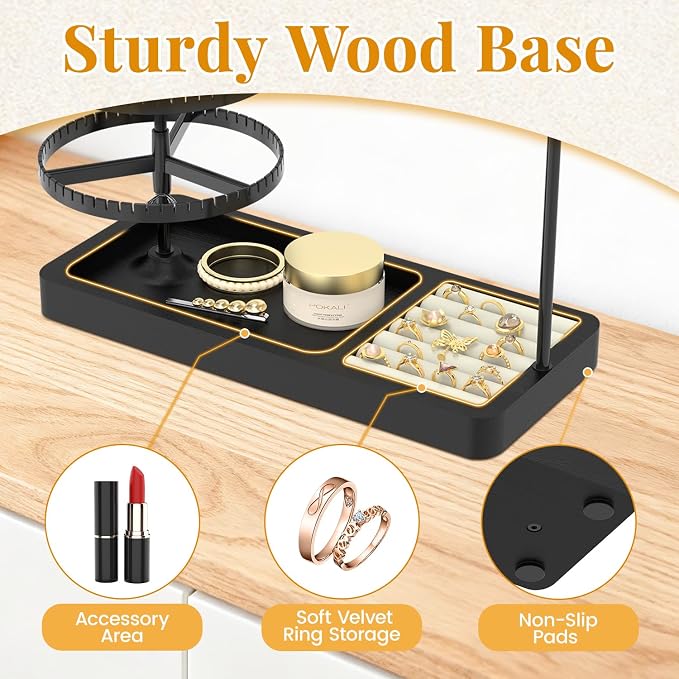 EsLuker.ly Earring Holder Organizer Necklace Display Stand Jewelry Storage | - Image 7