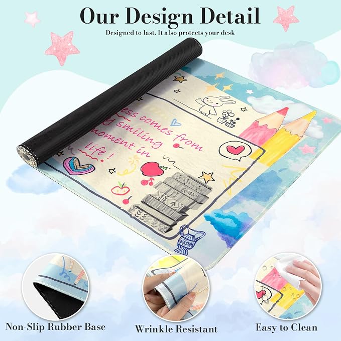 iCasso Desk Cover Mat, Extra Large Mouse Pad, Desk Pad Mat, Office Matt - Image 5