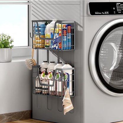Grey Magnetic Shelf for Fridge, 2 Set Potato and Onion Storage Bins, Magnetic - Image 7